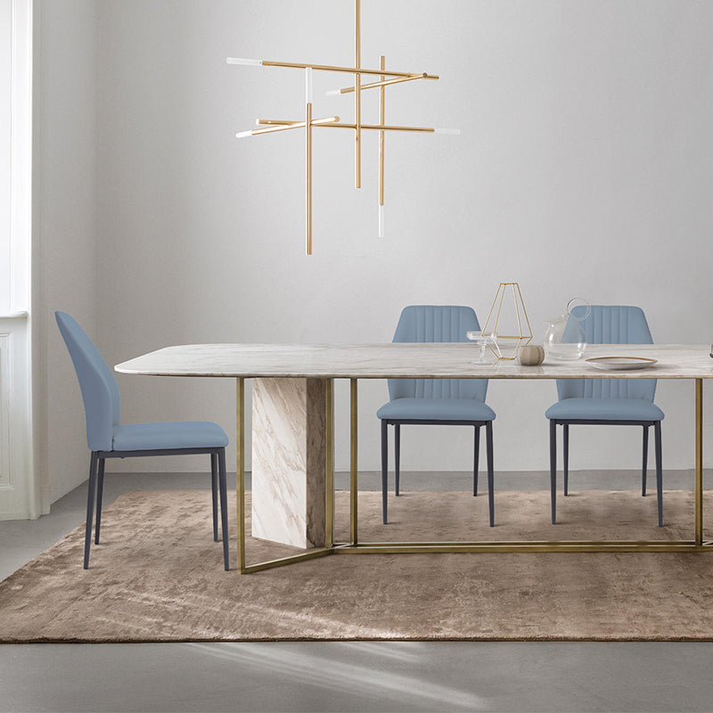 Scandinavian Style Leather Dining Chairs Solid Back Armless Dining Chairs for Kitchen (Set of 2) Clearhalo ' kitchen&dining_furn' 'Dining Chairs' 'Dining Tables & Seating' 'dining_chair' 'furn' 'furn_dining_chair' 'Furniture' 'furniture_dining_chair' 'Kitchen & Dining Furniture' 'kitchen' 3846874