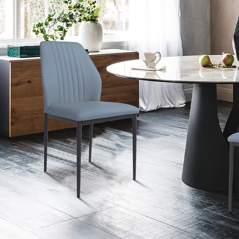 Scandinavian Style Leather Dining Chairs Solid Back Armless Dining Chairs for Kitchen (Set of 2) Clearhalo ' kitchen&dining_furn' 'Dining Chairs' 'Dining Tables & Seating' 'dining_chair' 'furn' 'furn_dining_chair' 'Furniture' 'furniture_dining_chair' 'Kitchen & Dining Furniture' 'kitchen' 3846875