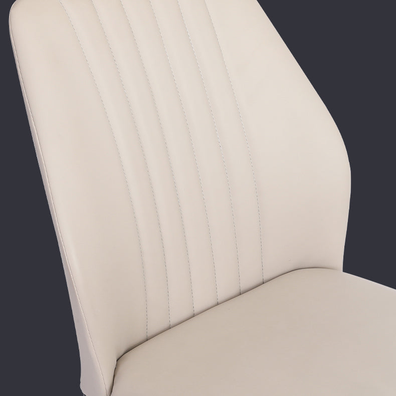 Scandinavian Style Leather Dining Chairs Solid Back Armless Dining Chairs for Kitchen (Set of 2) Clearhalo ' kitchen&dining_furn' 'Dining Chairs' 'Dining Tables & Seating' 'dining_chair' 'furn' 'furn_dining_chair' 'Furniture' 'furniture_dining_chair' 'Kitchen & Dining Furniture' 'kitchen' 3846877