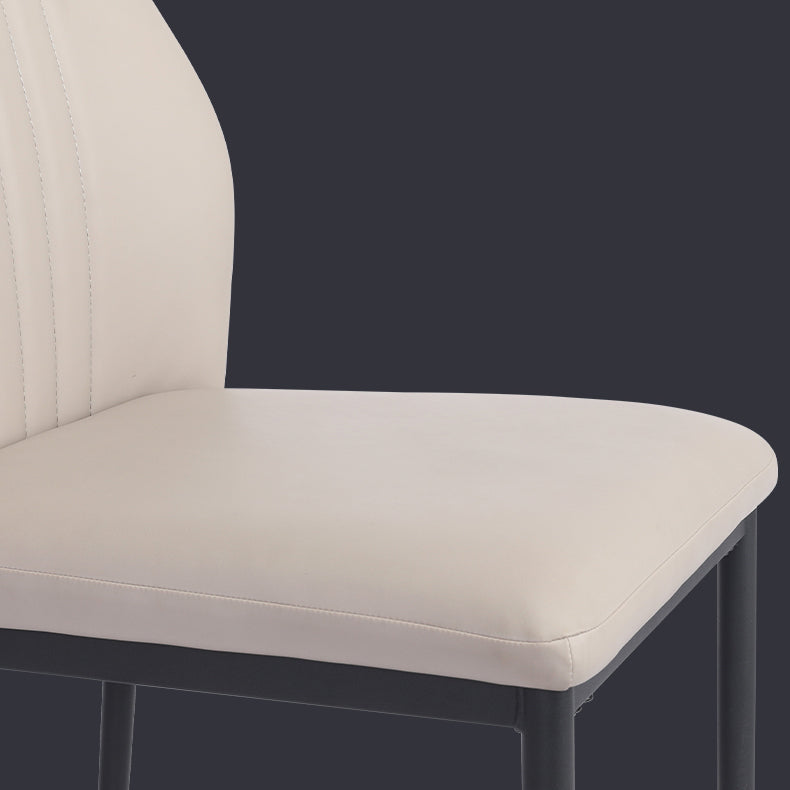 Scandinavian Style Leather Dining Chairs Solid Back Armless Dining Chairs for Kitchen (Set of 2) Clearhalo ' kitchen&dining_furn' 'Dining Chairs' 'Dining Tables & Seating' 'dining_chair' 'furn' 'furn_dining_chair' 'Furniture' 'furniture_dining_chair' 'Kitchen & Dining Furniture' 'kitchen' 3846879