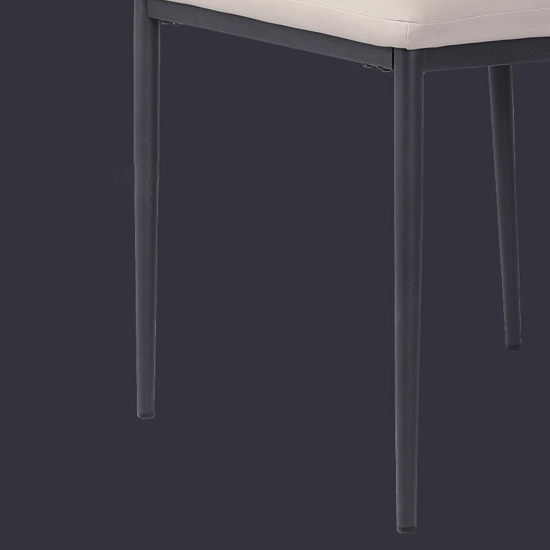 Scandinavian Style Leather Dining Chairs Solid Back Armless Dining Chairs for Kitchen (Set of 2) Clearhalo ' kitchen&dining_furn' 'Dining Chairs' 'Dining Tables & Seating' 'dining_chair' 'furn' 'furn_dining_chair' 'Furniture' 'furniture_dining_chair' 'Kitchen & Dining Furniture' 'kitchen' 3846880