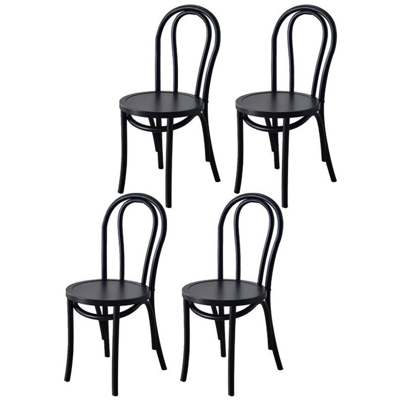 Modern Style Beech Wood Chair Windsor Back Side Kitchen Dining Chairs Set Black Wood 4 Piece Set Clearhalo ' kitchen&dining_furn' 'Dining Chairs' 'Dining Tables & Seating' 'dining_chair' 'furn' 'furn_dining_chair' 'Furniture' 'furniture_dining_chair' 'Kitchen & Dining Furniture' 'kitchen' 3846890