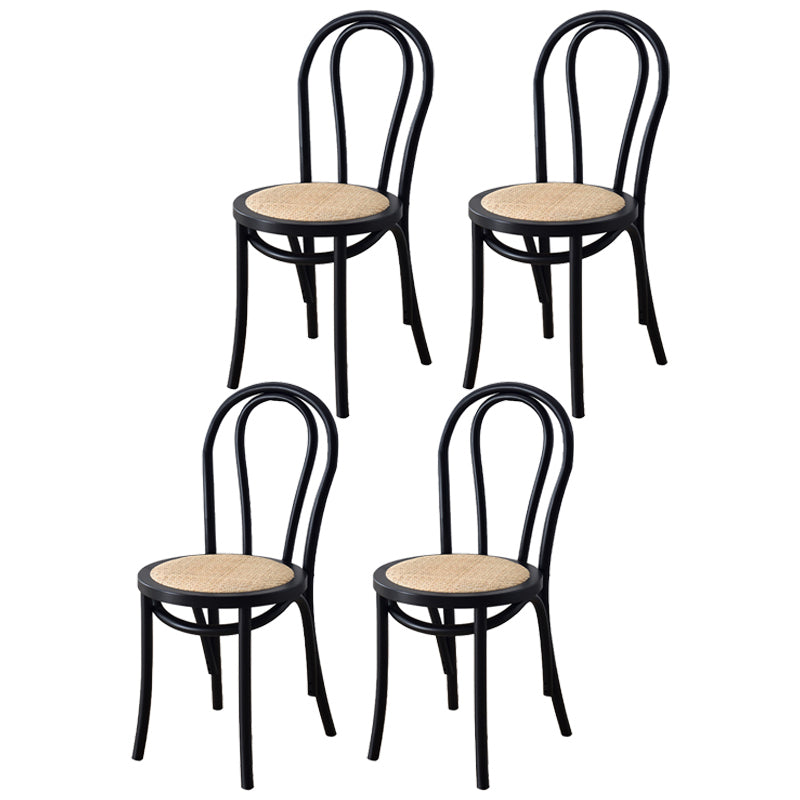 Modern Style Beech Wood Chair Windsor Back Side Kitchen Dining Chairs Set Black Wicker & Rattan 4 Piece Set Clearhalo ' kitchen&dining_furn' 'Dining Chairs' 'Dining Tables & Seating' 'dining_chair' 'furn' 'furn_dining_chair' 'Furniture' 'furniture_dining_chair' 'Kitchen & Dining Furniture' 'kitchen' 3846896