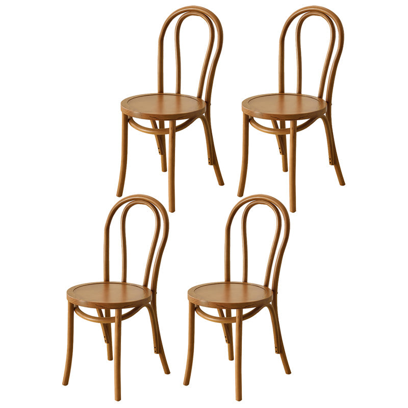 Modern Style Beech Wood Chair Windsor Back Side Kitchen Dining Chairs Set Brown Wood 4 Piece Set Clearhalo ' kitchen&dining_furn' 'Dining Chairs' 'Dining Tables & Seating' 'dining_chair' 'furn' 'furn_dining_chair' 'Furniture' 'furniture_dining_chair' 'Kitchen & Dining Furniture' 'kitchen' 3846911