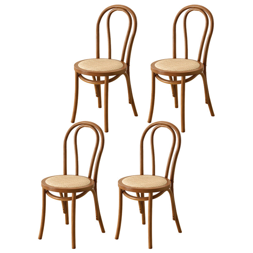 Modern Style Beech Wood Chair Windsor Back Side Kitchen Dining Chairs Set Brown Wicker & Rattan 4 Piece Set Clearhalo ' kitchen&dining_furn' 'Dining Chairs' 'Dining Tables & Seating' 'dining_chair' 'furn' 'furn_dining_chair' 'Furniture' 'furniture_dining_chair' 'Kitchen & Dining Furniture' 'kitchen' 3846914
