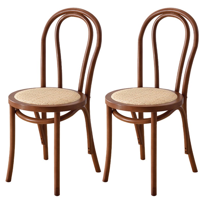 Modern Style Beech Wood Chair Windsor Back Side Kitchen Dining Chairs Set Walnut Wicker & Rattan 2 Piece Set Clearhalo ' kitchen&dining_furn' 'Dining Chairs' 'Dining Tables & Seating' 'dining_chair' 'furn' 'furn_dining_chair' 'Furniture' 'furniture_dining_chair' 'Kitchen & Dining Furniture' 'kitchen' 3846925