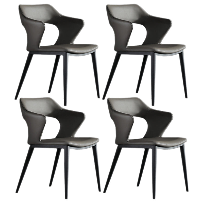Scandinavian Style Metal Dining Chair Set Kitchen Dining Wingback Arm Chairs Grey 4 Piece Set Clearhalo ' kitchen&dining_furn' 'Dining Chairs' 'Dining Tables & Seating' 'dining_chair' 'furn' 'furn_dining_chair' 'Furniture' 'furniture_dining_chair' 'Kitchen & Dining Furniture' 'kitchen' 3846930