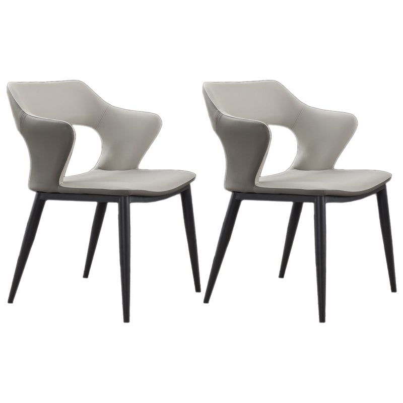 Scandinavian Style Metal Dining Chair Set Kitchen Dining Wingback Arm Chairs Light Gray 2 Piece Set Clearhalo ' kitchen&dining_furn' 'Dining Chairs' 'Dining Tables & Seating' 'dining_chair' 'furn' 'furn_dining_chair' 'Furniture' 'furniture_dining_chair' 'Kitchen & Dining Furniture' 'kitchen' 3846934
