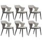 Scandinavian Style Metal Dining Chair Set Kitchen Dining Wingback Arm Chairs Light Gray 6 Piece Set Clearhalo ' kitchen&dining_furn' 'Dining Chairs' 'Dining Tables & Seating' 'dining_chair' 'furn' 'furn_dining_chair' 'Furniture' 'furniture_dining_chair' 'Kitchen & Dining Furniture' 'kitchen' 3846938