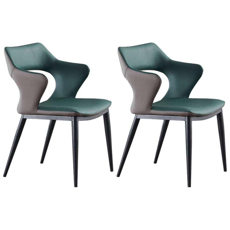 Scandinavian Style Metal Dining Chair Set Kitchen Dining Wingback Arm Chairs Green 2 Piece Set Clearhalo ' kitchen&dining_furn' 'Dining Chairs' 'Dining Tables & Seating' 'dining_chair' 'furn' 'furn_dining_chair' 'Furniture' 'furniture_dining_chair' 'Kitchen & Dining Furniture' 'kitchen' 3846939