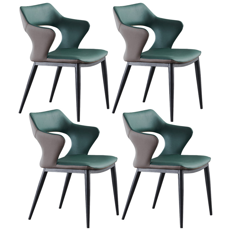 Scandinavian Style Metal Dining Chair Set Kitchen Dining Wingback Arm Chairs Green 4 Piece Set Clearhalo ' kitchen&dining_furn' 'Dining Chairs' 'Dining Tables & Seating' 'dining_chair' 'furn' 'furn_dining_chair' 'Furniture' 'furniture_dining_chair' 'Kitchen & Dining Furniture' 'kitchen' 3846941