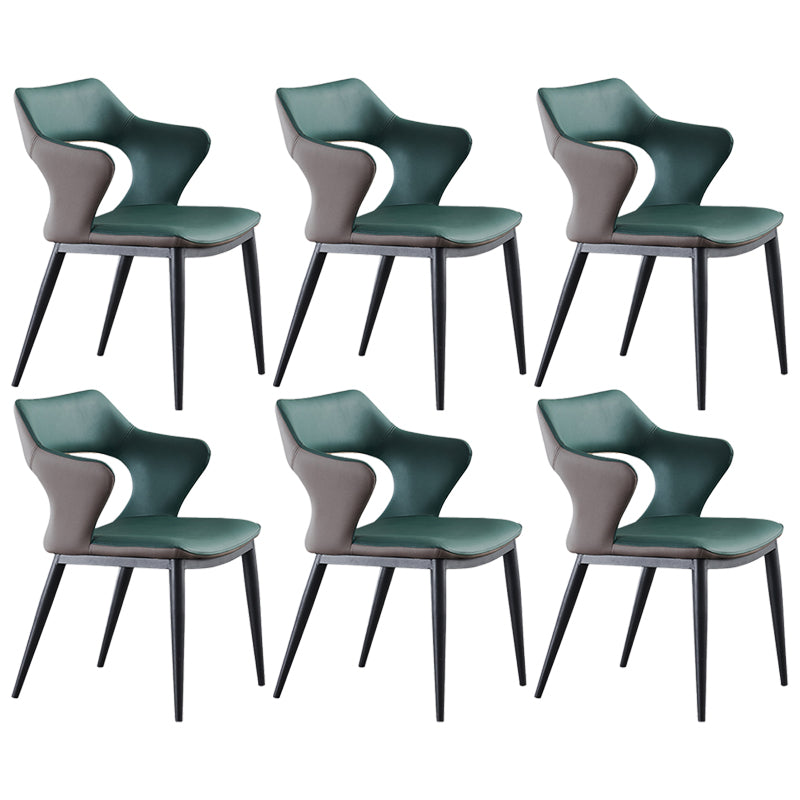 Scandinavian Style Metal Dining Chair Set Kitchen Dining Wingback Arm Chairs Green 6 Piece Set Clearhalo ' kitchen&dining_furn' 'Dining Chairs' 'Dining Tables & Seating' 'dining_chair' 'furn' 'furn_dining_chair' 'Furniture' 'furniture_dining_chair' 'Kitchen & Dining Furniture' 'kitchen' 3846944