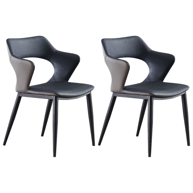 Scandinavian Style Metal Dining Chair Set Kitchen Dining Wingback Arm Chairs Navy Blue 2 Piece Set Clearhalo ' kitchen&dining_furn' 'Dining Chairs' 'Dining Tables & Seating' 'dining_chair' 'furn' 'furn_dining_chair' 'Furniture' 'furniture_dining_chair' 'Kitchen & Dining Furniture' 'kitchen' 3846946