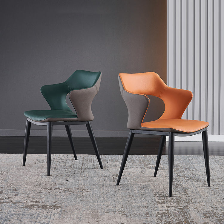 Scandinavian Style Metal Dining Chair Set Kitchen Dining Wingback Arm Chairs Clearhalo ' kitchen&dining_furn' 'Dining Chairs' 'Dining Tables & Seating' 'dining_chair' 'furn' 'furn_dining_chair' 'Furniture' 'furniture_dining_chair' 'Kitchen & Dining Furniture' 'kitchen' 3846947