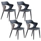 Scandinavian Style Metal Dining Chair Set Kitchen Dining Wingback Arm Chairs Navy Blue 4 Piece Set Clearhalo ' kitchen&dining_furn' 'Dining Chairs' 'Dining Tables & Seating' 'dining_chair' 'furn' 'furn_dining_chair' 'Furniture' 'furniture_dining_chair' 'Kitchen & Dining Furniture' 'kitchen' 3846948