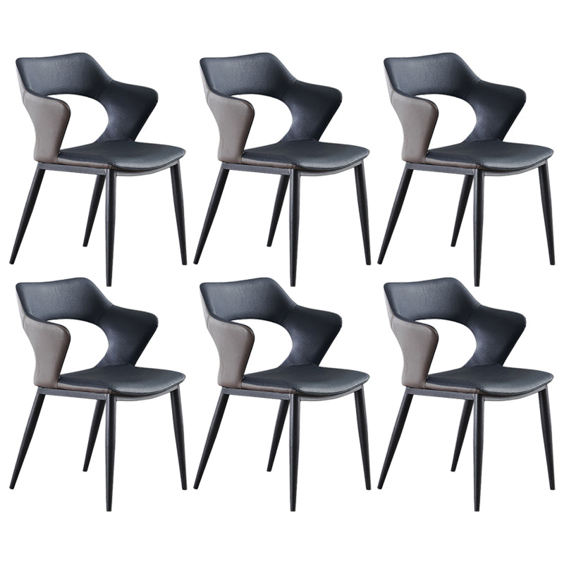 Scandinavian Style Metal Dining Chair Set Kitchen Dining Wingback Arm Chairs Navy Blue 6 Piece Set Clearhalo ' kitchen&dining_furn' 'Dining Chairs' 'Dining Tables & Seating' 'dining_chair' 'furn' 'furn_dining_chair' 'Furniture' 'furniture_dining_chair' 'Kitchen & Dining Furniture' 'kitchen' 3846949