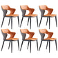 Scandinavian Style Metal Dining Chair Set Kitchen Dining Wingback Arm Chairs Orange 6 Piece Set Clearhalo ' kitchen&dining_furn' 'Dining Chairs' 'Dining Tables & Seating' 'dining_chair' 'furn' 'furn_dining_chair' 'Furniture' 'furniture_dining_chair' 'Kitchen & Dining Furniture' 'kitchen' 3846952