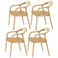 Contemporary Tea Room Wood Arm Chair Walnut and Natural Open Dining Chair Wood Wood 4 Piece Set Clearhalo ' kitchen&dining_furn' 'Dining Chairs' 'Dining Tables & Seating' 'dining_chair' 'furn' 'furn_dining_chair' 'Furniture' 'furniture_dining_chair' 'Kitchen & Dining Furniture' 'kitchen' 3846957