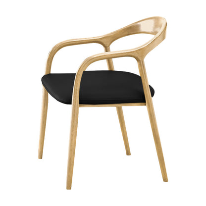 Contemporary Tea Room Wood Arm Chair Walnut and Natural Open Dining Chair Wood Leather 1 Piece Clearhalo ' kitchen&dining_furn' 'Dining Chairs' 'Dining Tables & Seating' 'dining_chair' 'furn' 'furn_dining_chair' 'Furniture' 'furniture_dining_chair' 'Kitchen & Dining Furniture' 'kitchen' 3846959