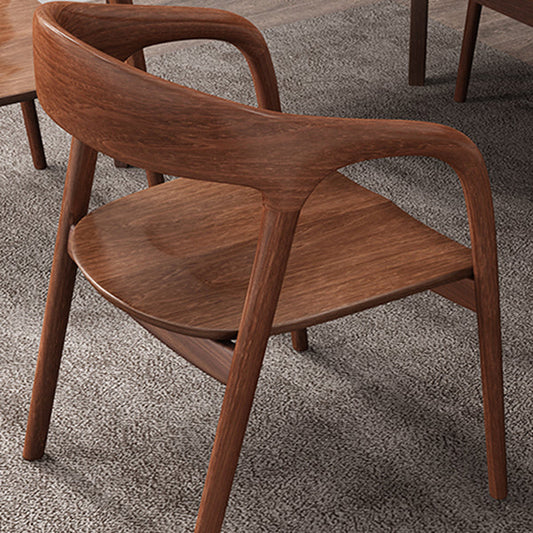 Contemporary Tea Room Wood Arm Chair Walnut and Natural Open Dining Chair Clearhalo ' kitchen&dining_furn' 'Dining Chairs' 'Dining Tables & Seating' 'dining_chair' 'furn' 'furn_dining_chair' 'Furniture' 'furniture_dining_chair' 'Kitchen & Dining Furniture' 'kitchen' 3846964