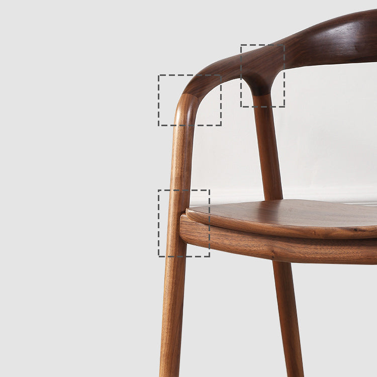 Contemporary Tea Room Wood Arm Chair Walnut and Natural Open Dining Chair Clearhalo ' kitchen&dining_furn' 'Dining Chairs' 'Dining Tables & Seating' 'dining_chair' 'furn' 'furn_dining_chair' 'Furniture' 'furniture_dining_chair' 'Kitchen & Dining Furniture' 'kitchen' 3846966