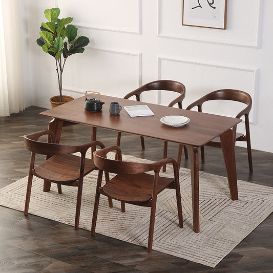 Contemporary Tea Room Wood Arm Chair Walnut and Natural Open Dining Chair Clearhalo ' kitchen&dining_furn' 'Dining Chairs' 'Dining Tables & Seating' 'dining_chair' 'furn' 'furn_dining_chair' 'Furniture' 'furniture_dining_chair' 'Kitchen & Dining Furniture' 'kitchen' 3846972
