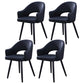 Home Scandinavian Arm Chair Upholstered Open Back Metal Dining Room Chair Black 4 Piece Set Black Clearhalo ' kitchen&dining_furn' 'Dining Chairs' 'Dining Tables & Seating' 'dining_chair' 'furn' 'furn_dining_chair' 'Furniture' 'furniture_dining_chair' 'Kitchen & Dining Furniture' 'kitchen' 3846977