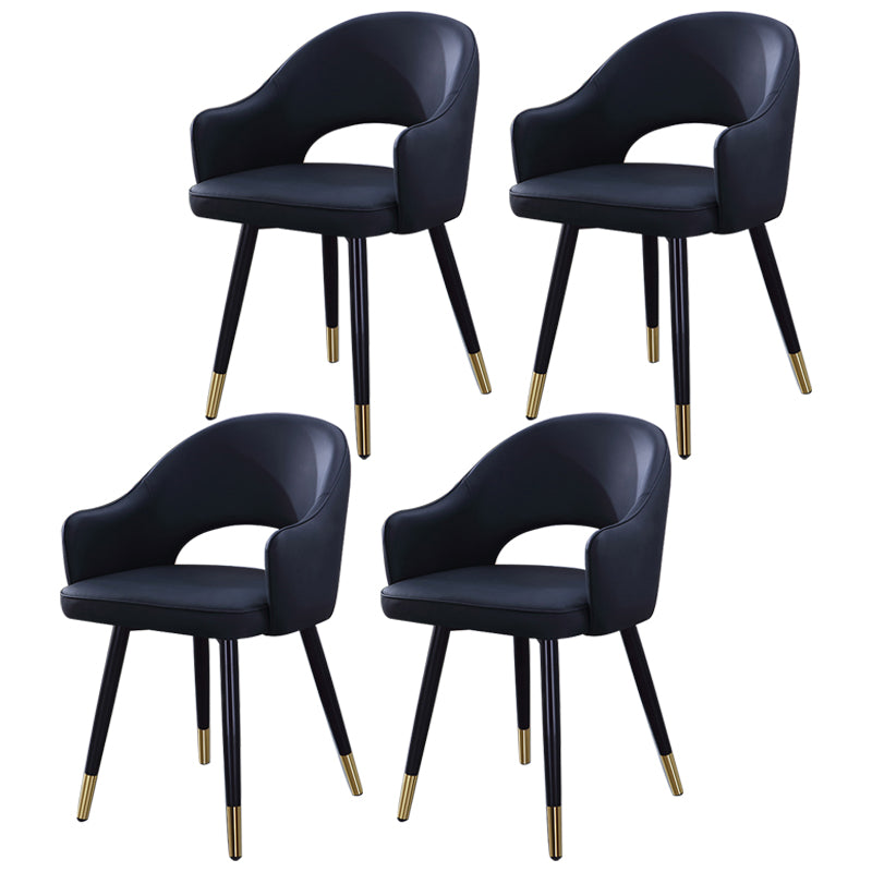 Home Scandinavian Arm Chair Upholstered Open Back Metal Dining Room Chair Black 4 Piece Set Brass Gold Clearhalo ' kitchen&dining_furn' 'Dining Chairs' 'Dining Tables & Seating' 'dining_chair' 'furn' 'furn_dining_chair' 'Furniture' 'furniture_dining_chair' 'Kitchen & Dining Furniture' 'kitchen' 3846984