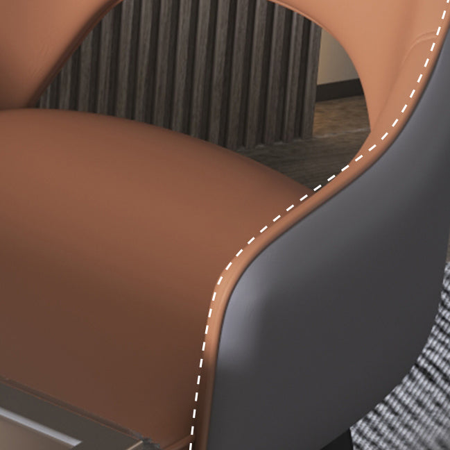 Home Scandinavian Arm Chair Upholstered Open Back Metal Dining Room Chair Clearhalo ' kitchen&dining_furn' 'Dining Chairs' 'Dining Tables & Seating' 'dining_chair' 'furn' 'furn_dining_chair' 'Furniture' 'furniture_dining_chair' 'Kitchen & Dining Furniture' 'kitchen' 3846985