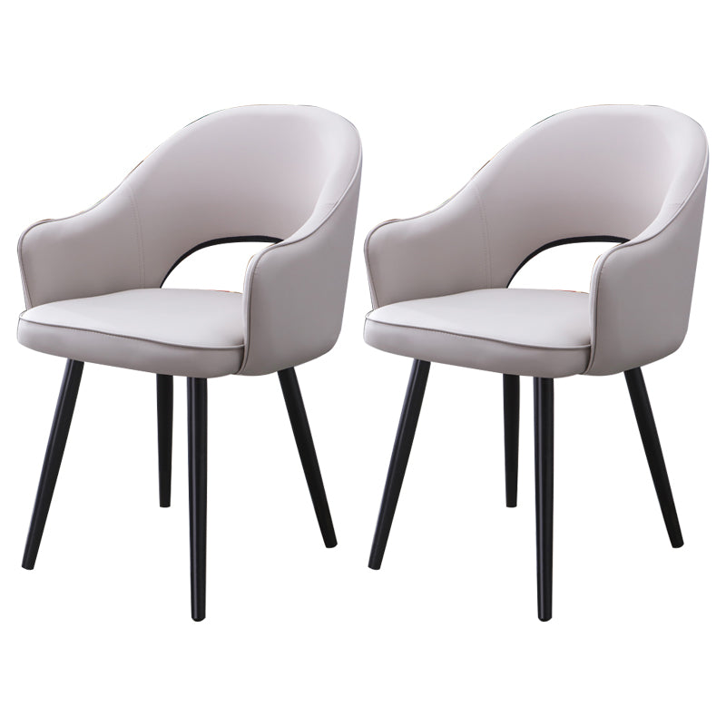 Home Scandinavian Arm Chair Upholstered Open Back Metal Dining Room Chair Grey 2 Piece Set Black Clearhalo ' kitchen&dining_furn' 'Dining Chairs' 'Dining Tables & Seating' 'dining_chair' 'furn' 'furn_dining_chair' 'Furniture' 'furniture_dining_chair' 'Kitchen & Dining Furniture' 'kitchen' 3846988