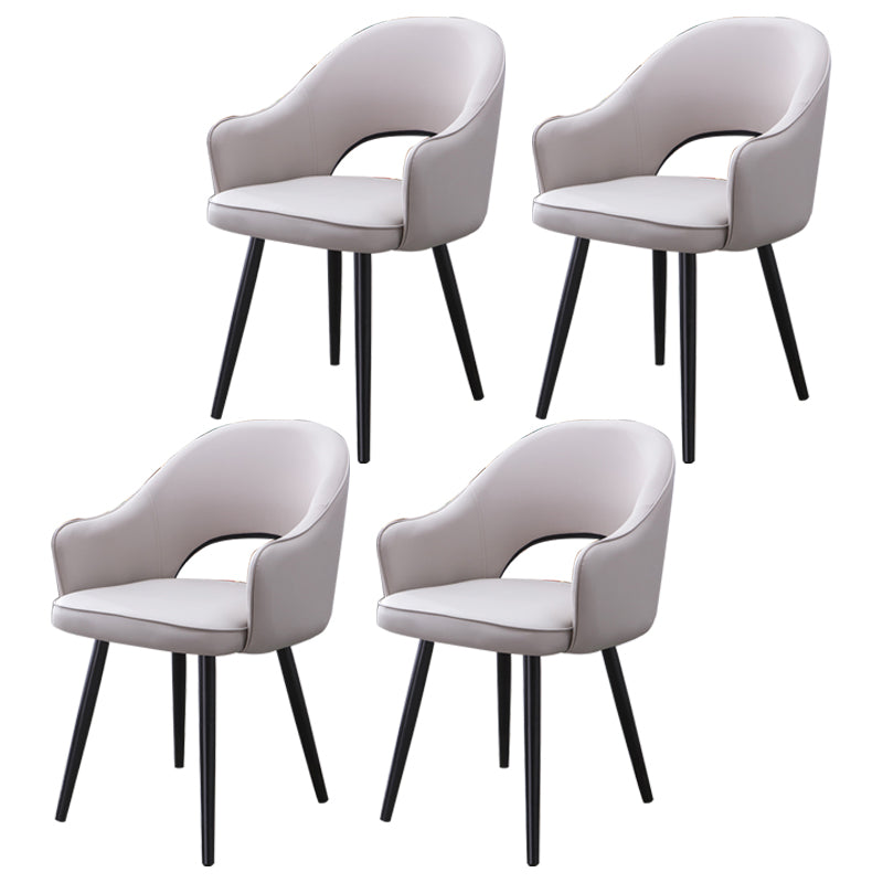 Home Scandinavian Arm Chair Upholstered Open Back Metal Dining Room Chair Grey 4 Piece Set Black Clearhalo ' kitchen&dining_furn' 'Dining Chairs' 'Dining Tables & Seating' 'dining_chair' 'furn' 'furn_dining_chair' 'Furniture' 'furniture_dining_chair' 'Kitchen & Dining Furniture' 'kitchen' 3846989