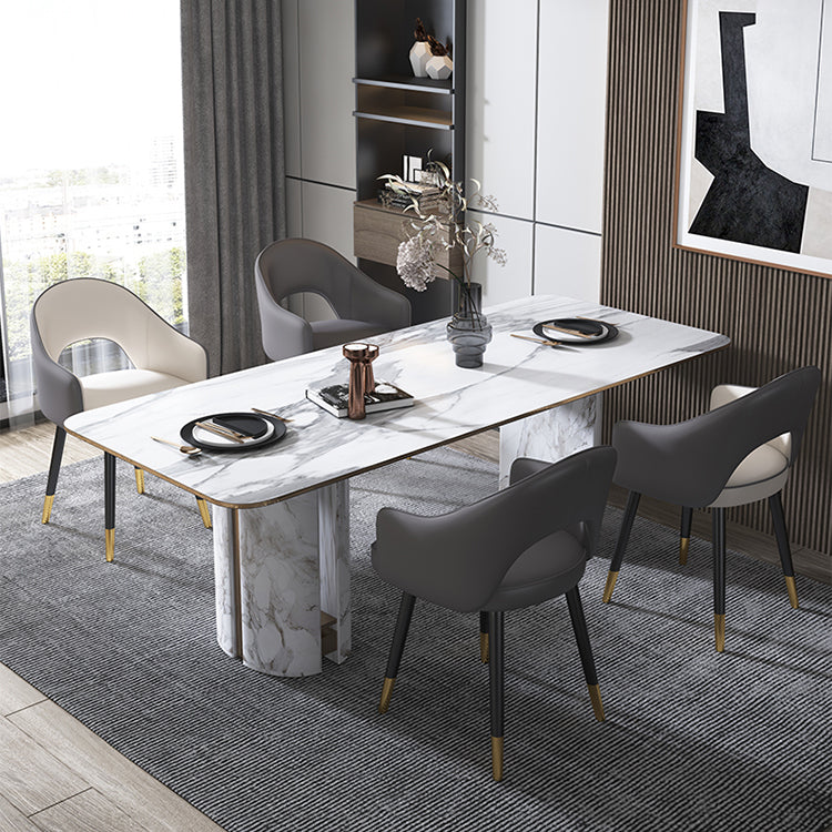 Home Scandinavian Arm Chair Upholstered Open Back Metal Dining Room Chair Clearhalo ' kitchen&dining_furn' 'Dining Chairs' 'Dining Tables & Seating' 'dining_chair' 'furn' 'furn_dining_chair' 'Furniture' 'furniture_dining_chair' 'Kitchen & Dining Furniture' 'kitchen' 3846995