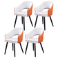 Home Scandinavian Arm Chair Upholstered Open Back Metal Dining Room Chair White-Orange 4 Piece Set Black Clearhalo ' kitchen&dining_furn' 'Dining Chairs' 'Dining Tables & Seating' 'dining_chair' 'furn' 'furn_dining_chair' 'Furniture' 'furniture_dining_chair' 'Kitchen & Dining Furniture' 'kitchen' 3847014