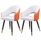 Home Scandinavian Arm Chair Upholstered Open Back Metal Dining Room Chair White-Orange 2 Piece Set Brass Gold Clearhalo ' kitchen&dining_furn' 'Dining Chairs' 'Dining Tables & Seating' 'dining_chair' 'furn' 'furn_dining_chair' 'Furniture' 'furniture_dining_chair' 'Kitchen & Dining Furniture' 'kitchen' 3847016