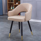 Home Scandinavian Arm Chair Upholstered Open Back Metal Dining Room Chair Beige 1 Piece Brass Gold Clearhalo ' kitchen&dining_furn' 'Dining Chairs' 'Dining Tables & Seating' 'dining_chair' 'furn' 'furn_dining_chair' 'Furniture' 'furniture_dining_chair' 'Kitchen & Dining Furniture' 'kitchen' 3847018