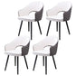 Home Scandinavian Arm Chair Upholstered Open Back Metal Dining Room Chair White-Gray 4 Piece Set Black Clearhalo ' kitchen&dining_furn' 'Dining Chairs' 'Dining Tables & Seating' 'dining_chair' 'furn' 'furn_dining_chair' 'Furniture' 'furniture_dining_chair' 'Kitchen & Dining Furniture' 'kitchen' 3847029