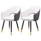 Home Scandinavian Arm Chair Upholstered Open Back Metal Dining Room Chair White-Gray 2 Piece Set Brass Gold Clearhalo ' kitchen&dining_furn' 'Dining Chairs' 'Dining Tables & Seating' 'dining_chair' 'furn' 'furn_dining_chair' 'Furniture' 'furniture_dining_chair' 'Kitchen & Dining Furniture' 'kitchen' 3847031