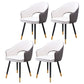 Home Scandinavian Arm Chair Upholstered Open Back Metal Dining Room Chair White-Gray 4 Piece Set Brass Gold Clearhalo ' kitchen&dining_furn' 'Dining Chairs' 'Dining Tables & Seating' 'dining_chair' 'furn' 'furn_dining_chair' 'Furniture' 'furniture_dining_chair' 'Kitchen & Dining Furniture' 'kitchen' 3847032