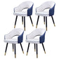 Home Scandinavian Arm Chair Upholstered Open Back Metal Dining Room Chair White-Blue 4 Piece Set Brass Gold Clearhalo ' kitchen&dining_furn' 'Dining Chairs' 'Dining Tables & Seating' 'dining_chair' 'furn' 'furn_dining_chair' 'Furniture' 'furniture_dining_chair' 'Kitchen & Dining Furniture' 'kitchen' 3847038