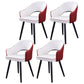 Home Scandinavian Arm Chair Upholstered Open Back Metal Dining Room Chair White-Red 4 Piece Set Black Clearhalo ' kitchen&dining_furn' 'Dining Chairs' 'Dining Tables & Seating' 'dining_chair' 'furn' 'furn_dining_chair' 'Furniture' 'furniture_dining_chair' 'Kitchen & Dining Furniture' 'kitchen' 3847041