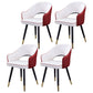 Home Scandinavian Arm Chair Upholstered Open Back Metal Dining Room Chair White-Red 4 Piece Set Brass Gold Clearhalo ' kitchen&dining_furn' 'Dining Chairs' 'Dining Tables & Seating' 'dining_chair' 'furn' 'furn_dining_chair' 'Furniture' 'furniture_dining_chair' 'Kitchen & Dining Furniture' 'kitchen' 3847044