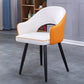 Home Scandinavian Arm Chair Upholstered Open Back Metal Dining Room Chair White-Yellow 1 Piece Black Clearhalo ' kitchen&dining_furn' 'Dining Chairs' 'Dining Tables & Seating' 'dining_chair' 'furn' 'furn_dining_chair' 'Furniture' 'furniture_dining_chair' 'Kitchen & Dining Furniture' 'kitchen' 3847045