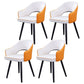 Home Scandinavian Arm Chair Upholstered Open Back Metal Dining Room Chair White-Yellow 4 Piece Set Black Clearhalo ' kitchen&dining_furn' 'Dining Chairs' 'Dining Tables & Seating' 'dining_chair' 'furn' 'furn_dining_chair' 'Furniture' 'furniture_dining_chair' 'Kitchen & Dining Furniture' 'kitchen' 3847047