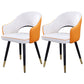 Home Scandinavian Arm Chair Upholstered Open Back Metal Dining Room Chair White-Yellow 2 Piece Set Brass Gold Clearhalo ' kitchen&dining_furn' 'Dining Chairs' 'Dining Tables & Seating' 'dining_chair' 'furn' 'furn_dining_chair' 'Furniture' 'furniture_dining_chair' 'Kitchen & Dining Furniture' 'kitchen' 3847049