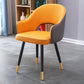 Home Scandinavian Arm Chair Upholstered Open Back Metal Dining Room Chair Orange 1 Piece Brass Gold Clearhalo ' kitchen&dining_furn' 'Dining Chairs' 'Dining Tables & Seating' 'dining_chair' 'furn' 'furn_dining_chair' 'Furniture' 'furniture_dining_chair' 'Kitchen & Dining Furniture' 'kitchen' 3847054