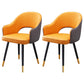 Home Scandinavian Arm Chair Upholstered Open Back Metal Dining Room Chair Orange 2 Piece Set Brass Gold Clearhalo ' kitchen&dining_furn' 'Dining Chairs' 'Dining Tables & Seating' 'dining_chair' 'furn' 'furn_dining_chair' 'Furniture' 'furniture_dining_chair' 'Kitchen & Dining Furniture' 'kitchen' 3847055