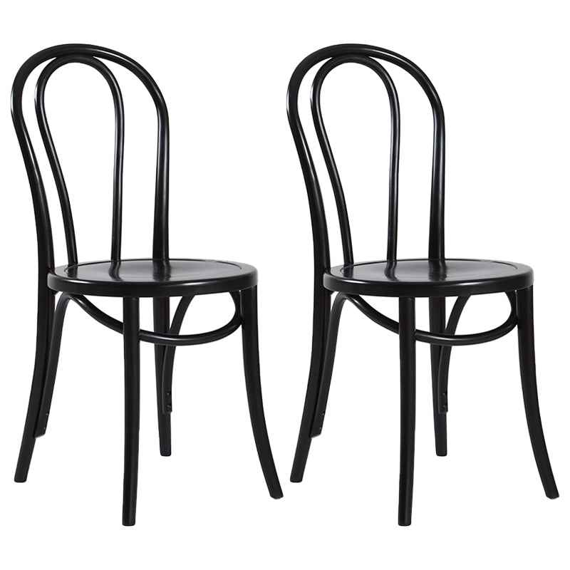 Contemporary Style Beech Wood Chiar Windsor Back Side Kitchen Dining Chair Black Wood 2 Piece Set Clearhalo ' kitchen&dining_furn' 'Dining Chairs' 'Dining Tables & Seating' 'dining_chair' 'furn' 'furn_dining_chair' 'Furniture' 'furniture_dining_chair' 'Kitchen & Dining Furniture' 'kitchen' 3847059