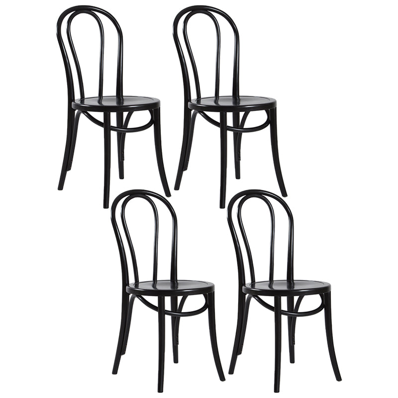 Contemporary Style Beech Wood Chiar Windsor Back Side Kitchen Dining Chair Black Wood 4 Piece Set Clearhalo ' kitchen&dining_furn' 'Dining Chairs' 'Dining Tables & Seating' 'dining_chair' 'furn' 'furn_dining_chair' 'Furniture' 'furniture_dining_chair' 'Kitchen & Dining Furniture' 'kitchen' 3847061