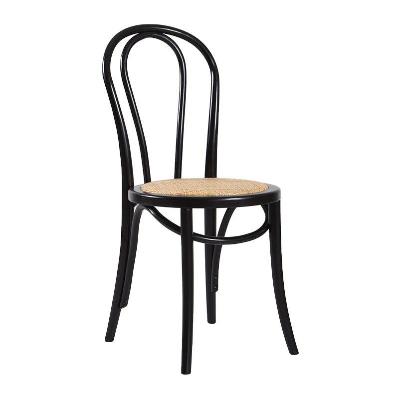 Contemporary Style Beech Wood Chiar Windsor Back Side Kitchen Dining Chair Black Wicker & Rattan 1 Piece Clearhalo ' kitchen&dining_furn' 'Dining Chairs' 'Dining Tables & Seating' 'dining_chair' 'furn' 'furn_dining_chair' 'Furniture' 'furniture_dining_chair' 'Kitchen & Dining Furniture' 'kitchen' 3847064