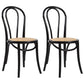 Contemporary Style Beech Wood Chiar Windsor Back Side Kitchen Dining Chair Black Wicker & Rattan 2 Piece Set Clearhalo ' kitchen&dining_furn' 'Dining Chairs' 'Dining Tables & Seating' 'dining_chair' 'furn' 'furn_dining_chair' 'Furniture' 'furniture_dining_chair' 'Kitchen & Dining Furniture' 'kitchen' 3847065